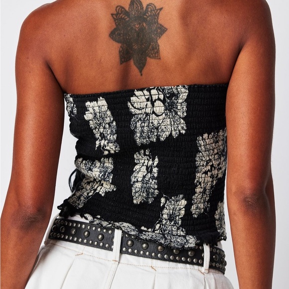 NWOT Free People Poppy Tube Top Black - Picture 2 of 2